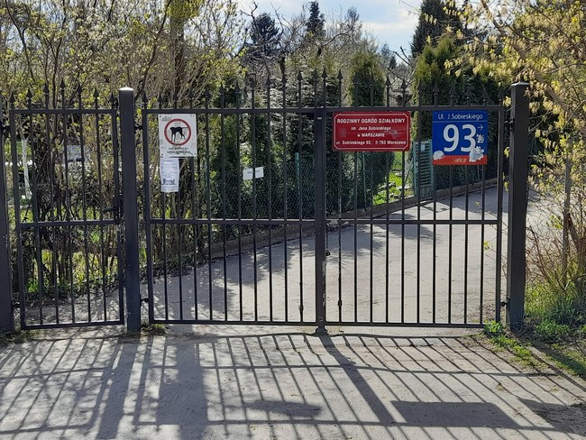 Ogródki działkowe przy ulicy Sobieskiego 93
